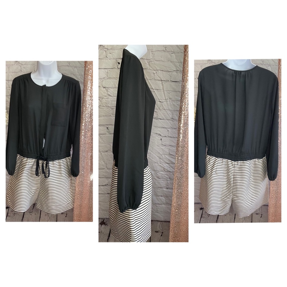 10P - NWT Loft Cassie Stripe Long Sleeve Romper - Style #364916